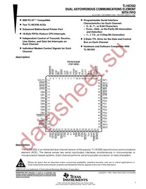 TL16C552FNRG4 datasheet  